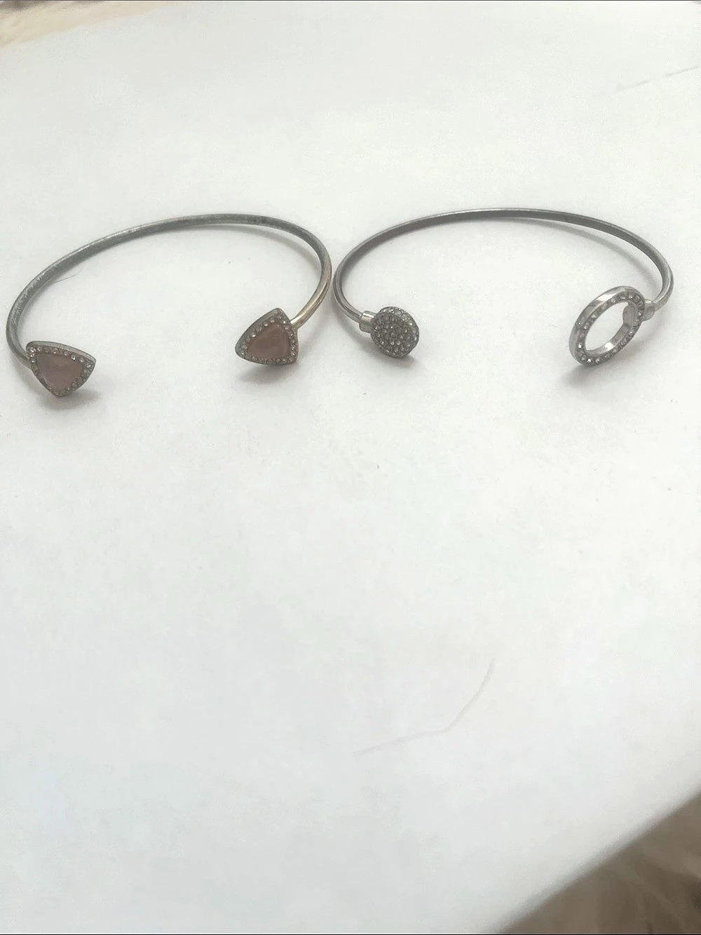 Silver-Tone Crystal Accent Bracelet Set